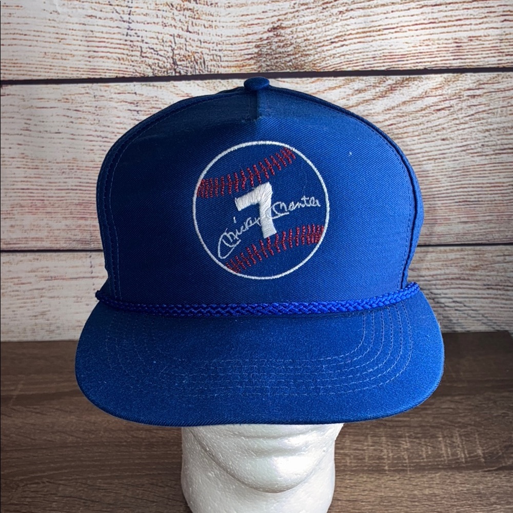 Vintage Mickey Mantle 7 Blue Baseball Cap with Logo by Uniforms Incorporated